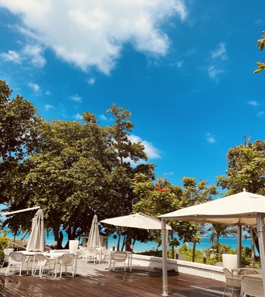 Beachfront restaurant terrace
