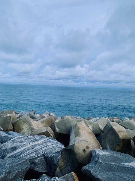 Atlantic Ocean breakwater rocks