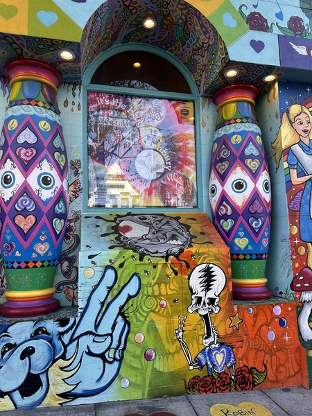 Colorful mural storefront Haight-Ashbury